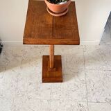 Vintage solid oak saddle plant holder