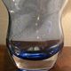 Large krosno vase from poland in blown blue glass, vintage variation.