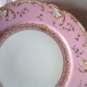 Flat porcelain plate of Limoges of the Haviland Manufacture (19th).