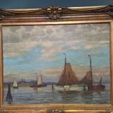 E. Van Laars Boats On  a Lake, mid 20th Century