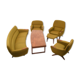 "Geisha" banana sofa and lounge chairs-set by Leif Hansen c.1960
