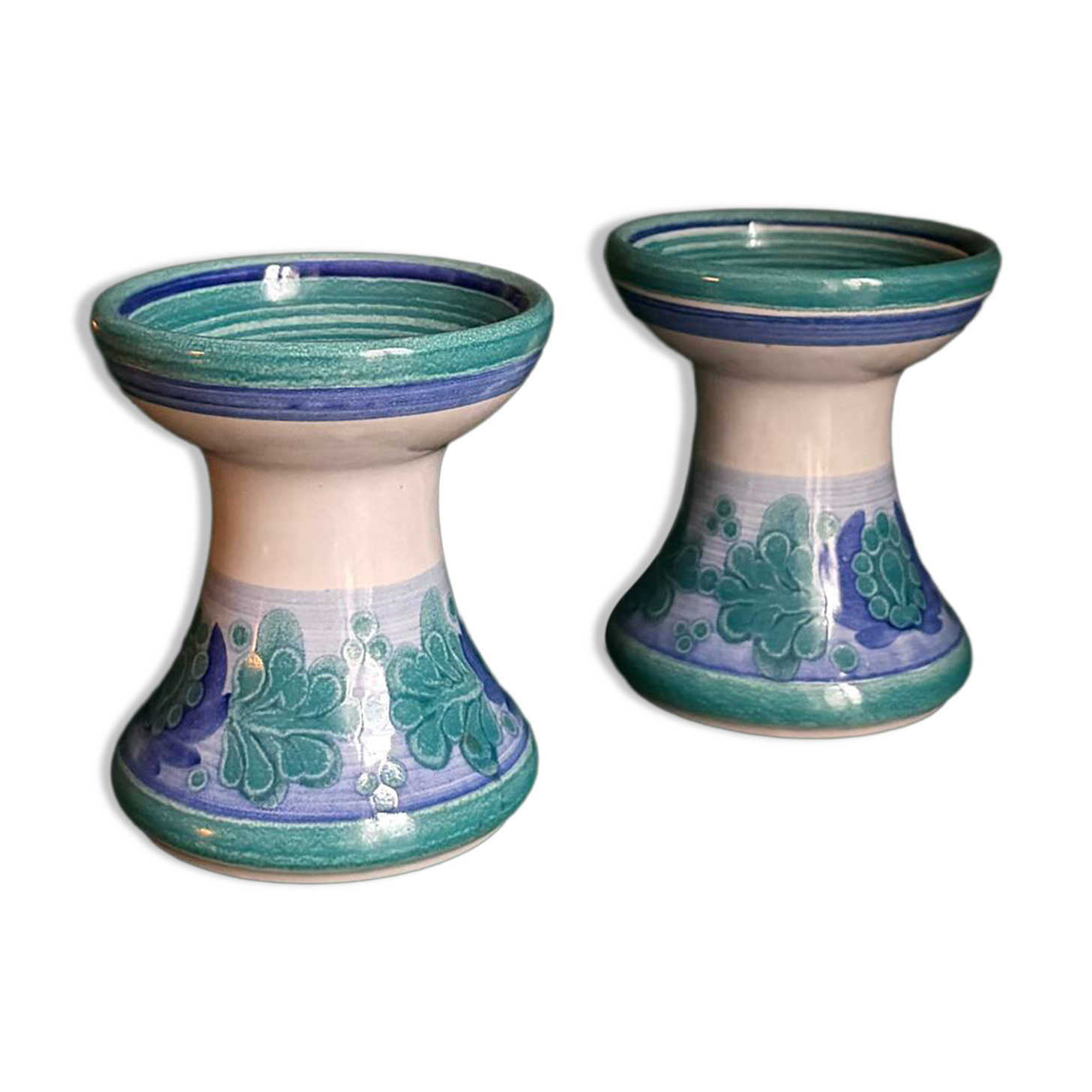 Two ceramic candlesticks