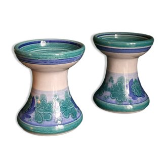 Two ceramic candlesticks