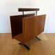 Vintage walnut and black OPAL magazine/vinyl rack