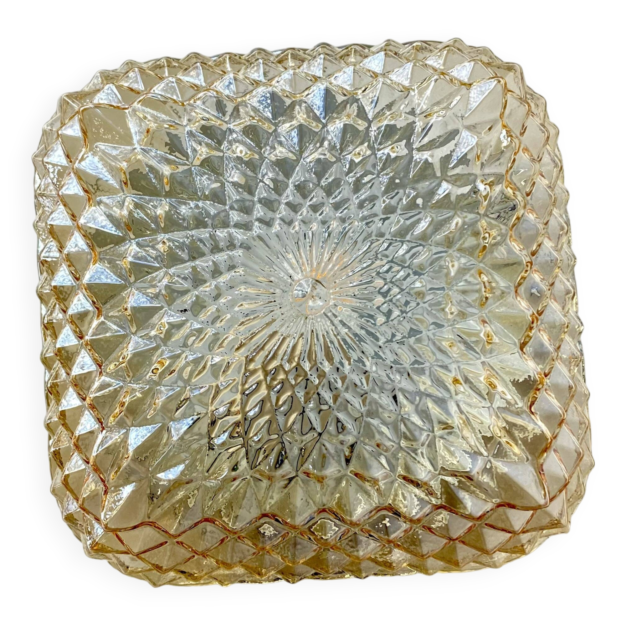 Wall light ceiling light amber glass gold 1970 1980 LAMP-7327