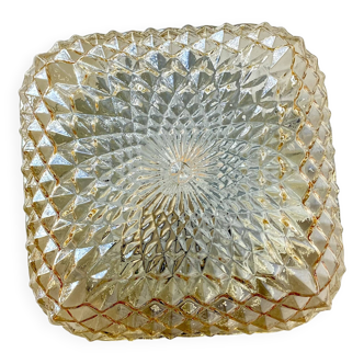 Applique murale plafonnier verre ambre doré 1970 1980 LAMP-7327
