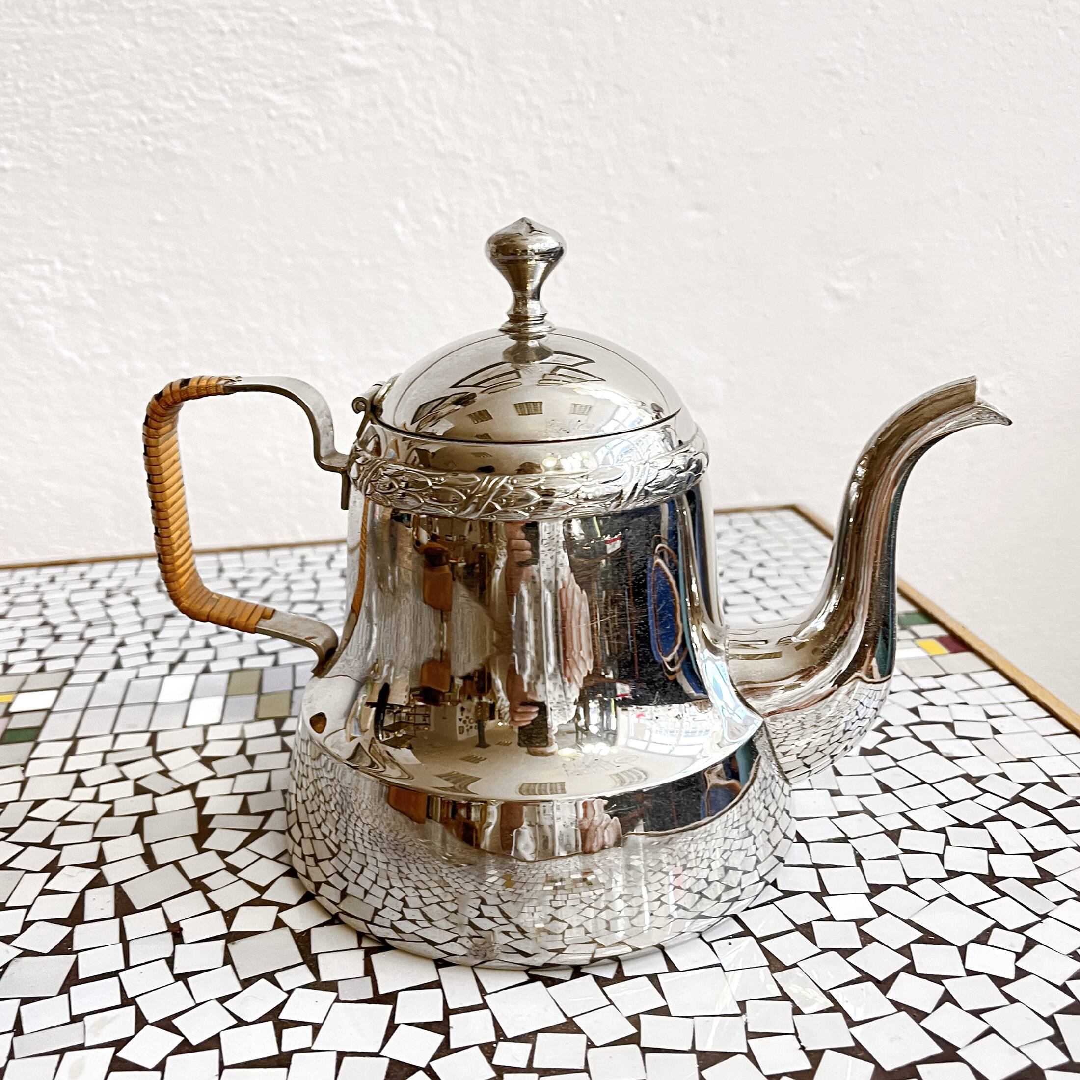 Plated art deco teapot jug, Christofle, France, 1940s.