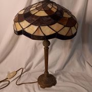 Art Deco style Tiffany lamp, multicolored glass paste lampshade