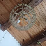 Lustre ancien à pampilles en cristal taillé époque Napoléon III