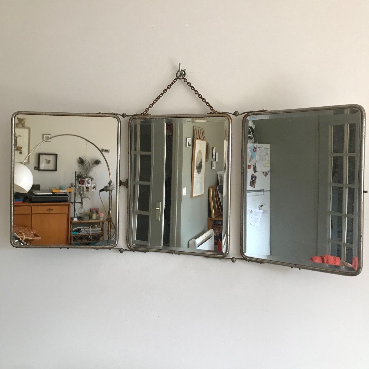 Triptych barber mirror - 68x28cm