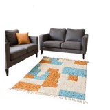 Handmade traditional natural wool rug size 150 x 250 cm