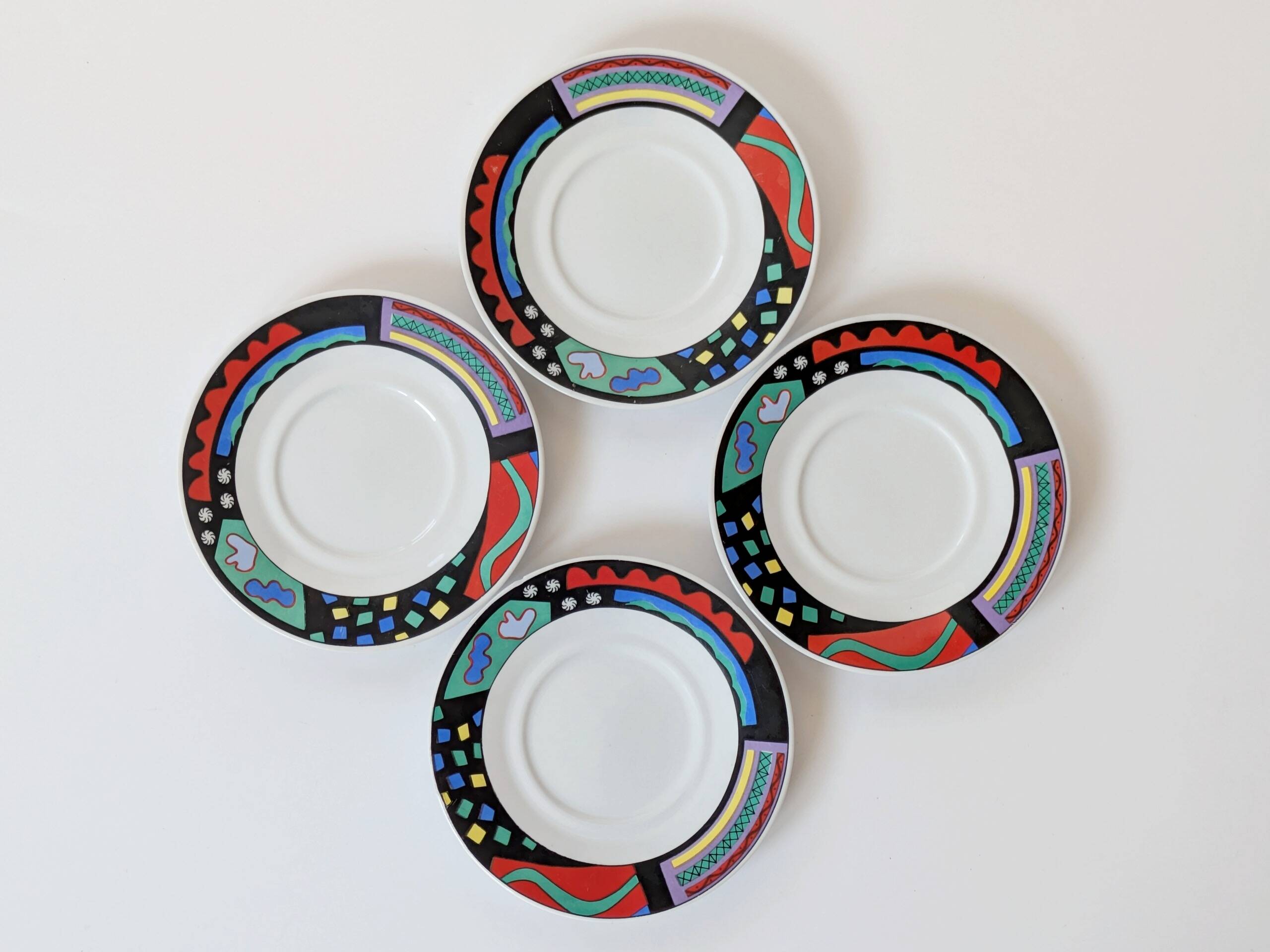 Memphis-style porcelain coffee service, Burg Lindau, 1980s