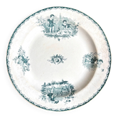 Plat rond en terre de fer verte
