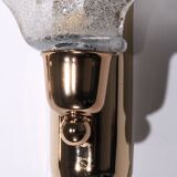 Vintage Murano glass wall lamp leaf shape set of 2 - Italy 1970