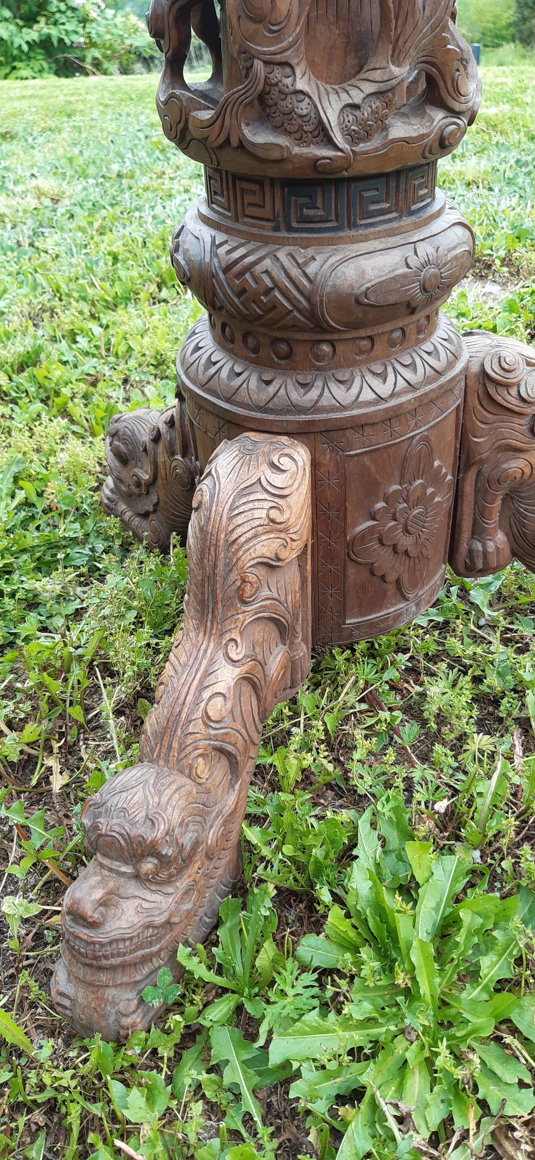 Exotic wood column (indonesia?)