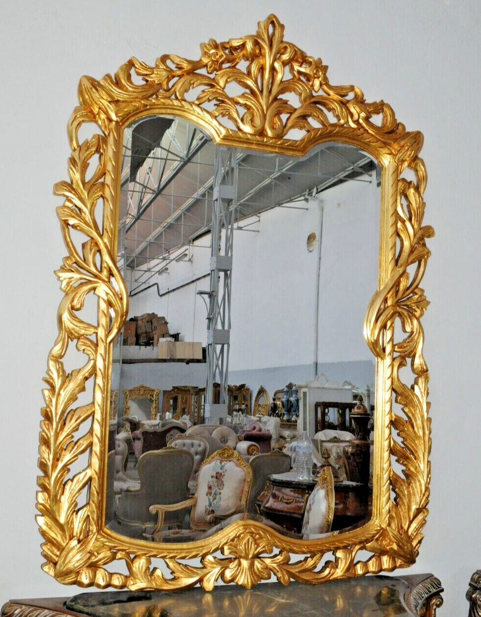 Miroir en bois en hêtre doré