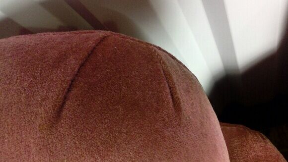 Pair of club chairs in raspberry velvet