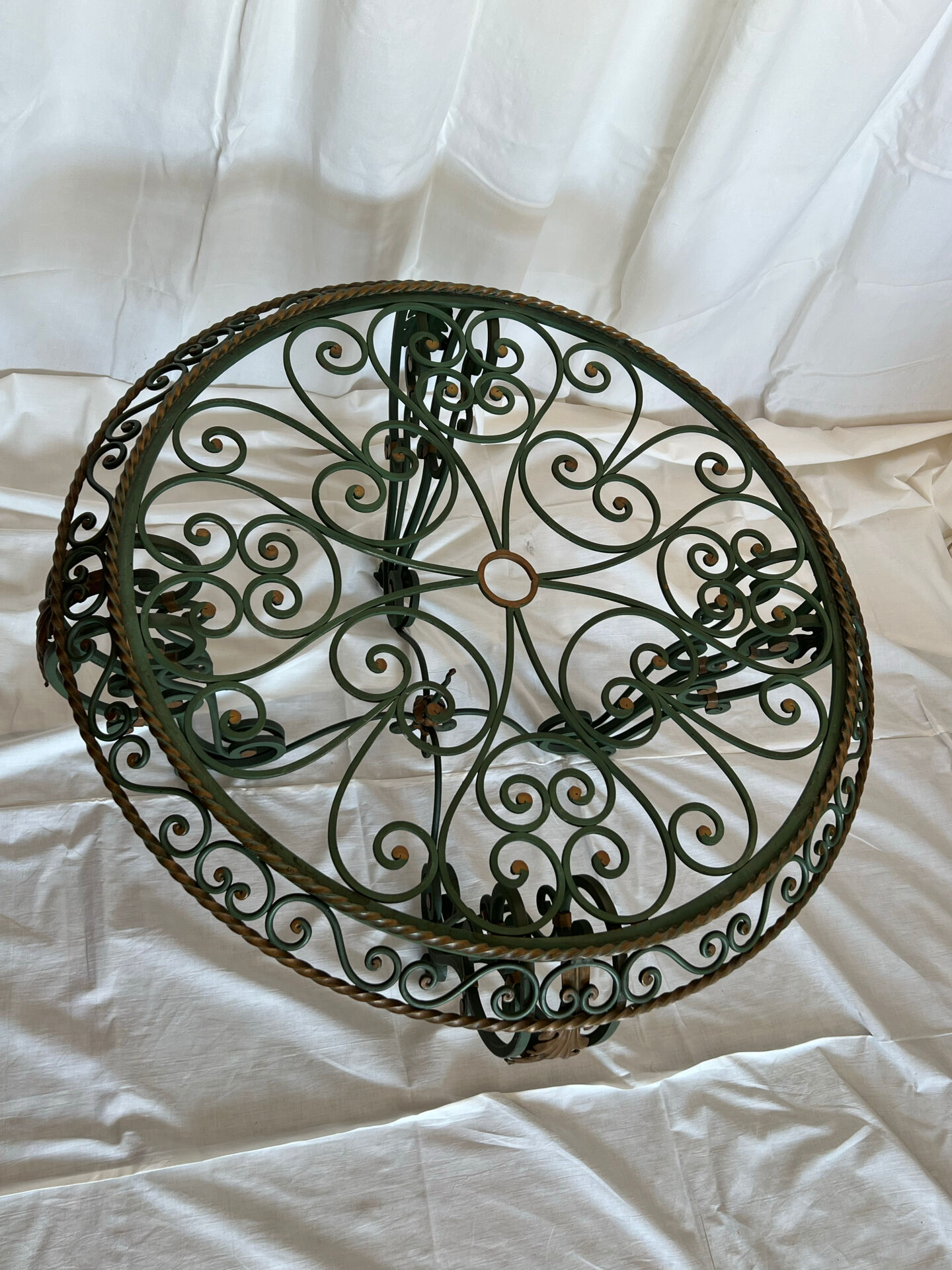 Wrought iron table in country style