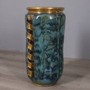 Large 1950s vintage decorated ceramic vase, Italian design