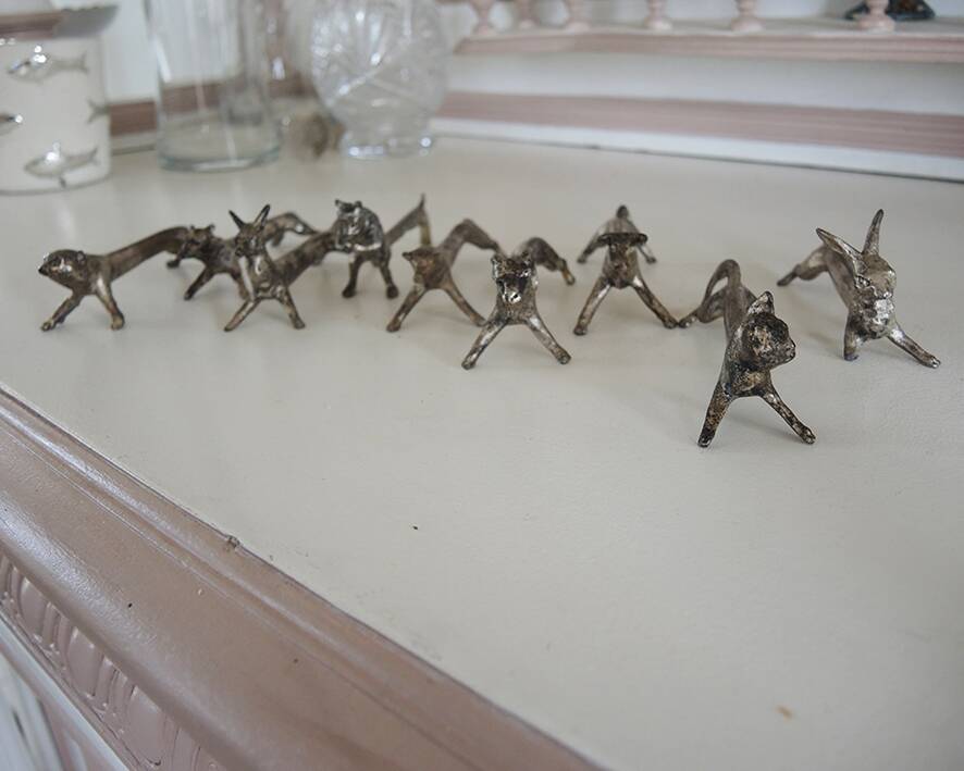 10 Antique Metal Animal Knife Holders