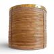 Mid-Century Organic Modern Large Pencil Reed / Rattan Planter with Brass Rim