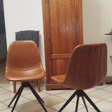 Set of 2 Vintage Faux Leather Chairs