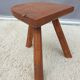 Solid wood tripod milking stool