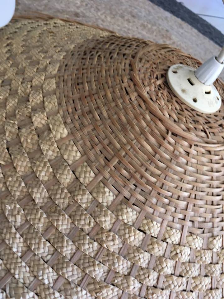 Hanging lamp Bohemian style wicker