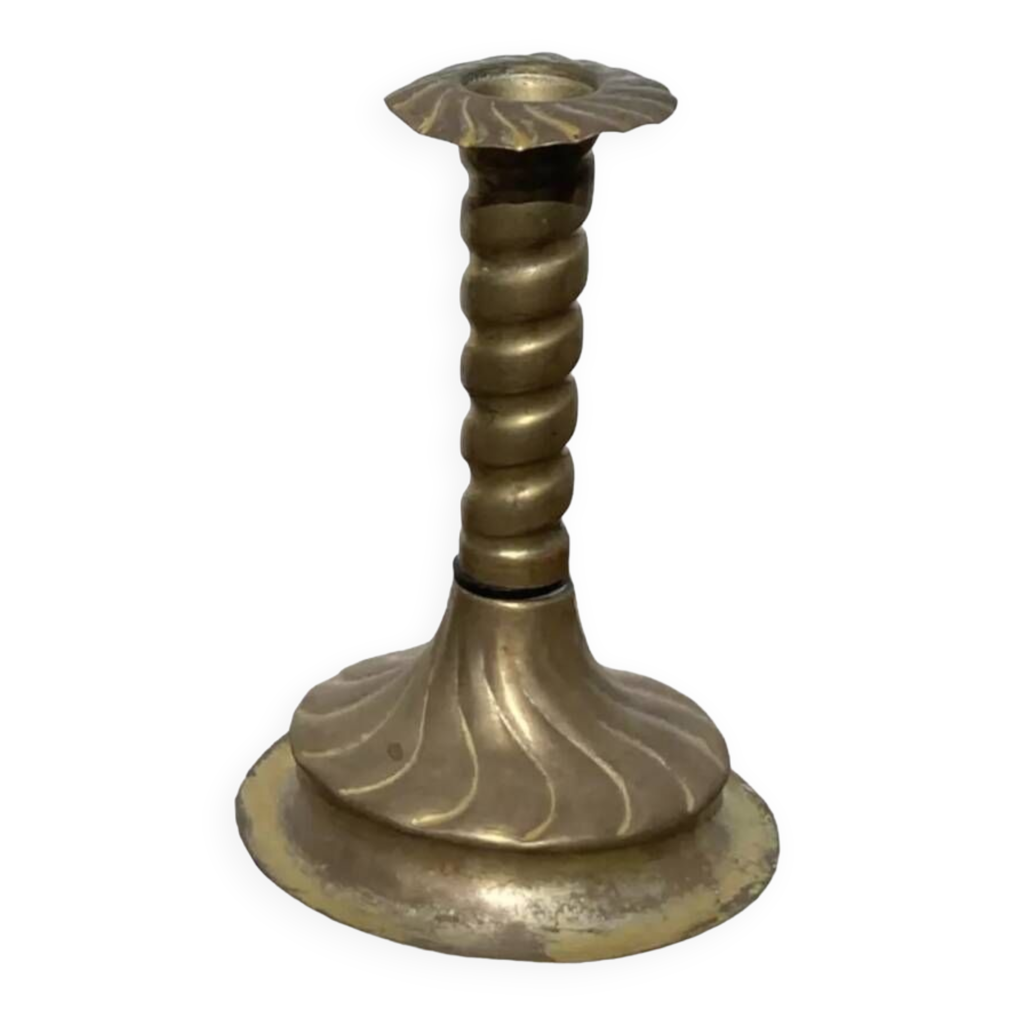 Berber twisted brass candle holder