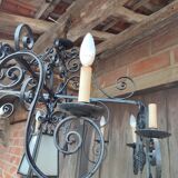 Chandelier art nouveau wrought iron