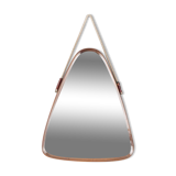 Vintage triangular wall mirror 70s in italian design wood