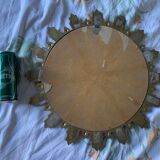 Vintage 1970s gold plastic sun mirror - 44 cm