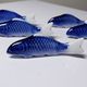 6 porcelain koi carp chopstick/knife rests, China, 1960s-1980s