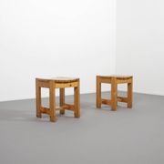Solid Pine Midcentury Slat Stools, Sweden, 1960s