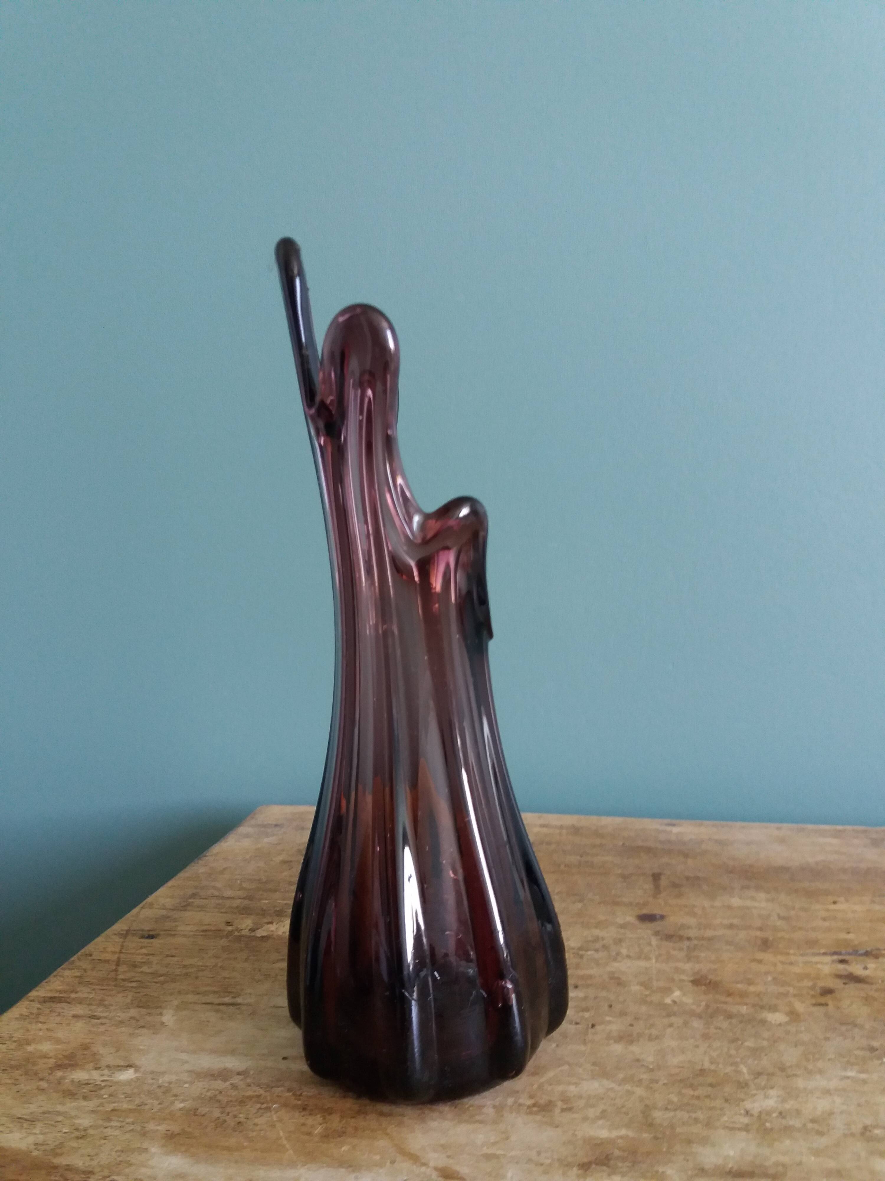 Purple or plum glass vase