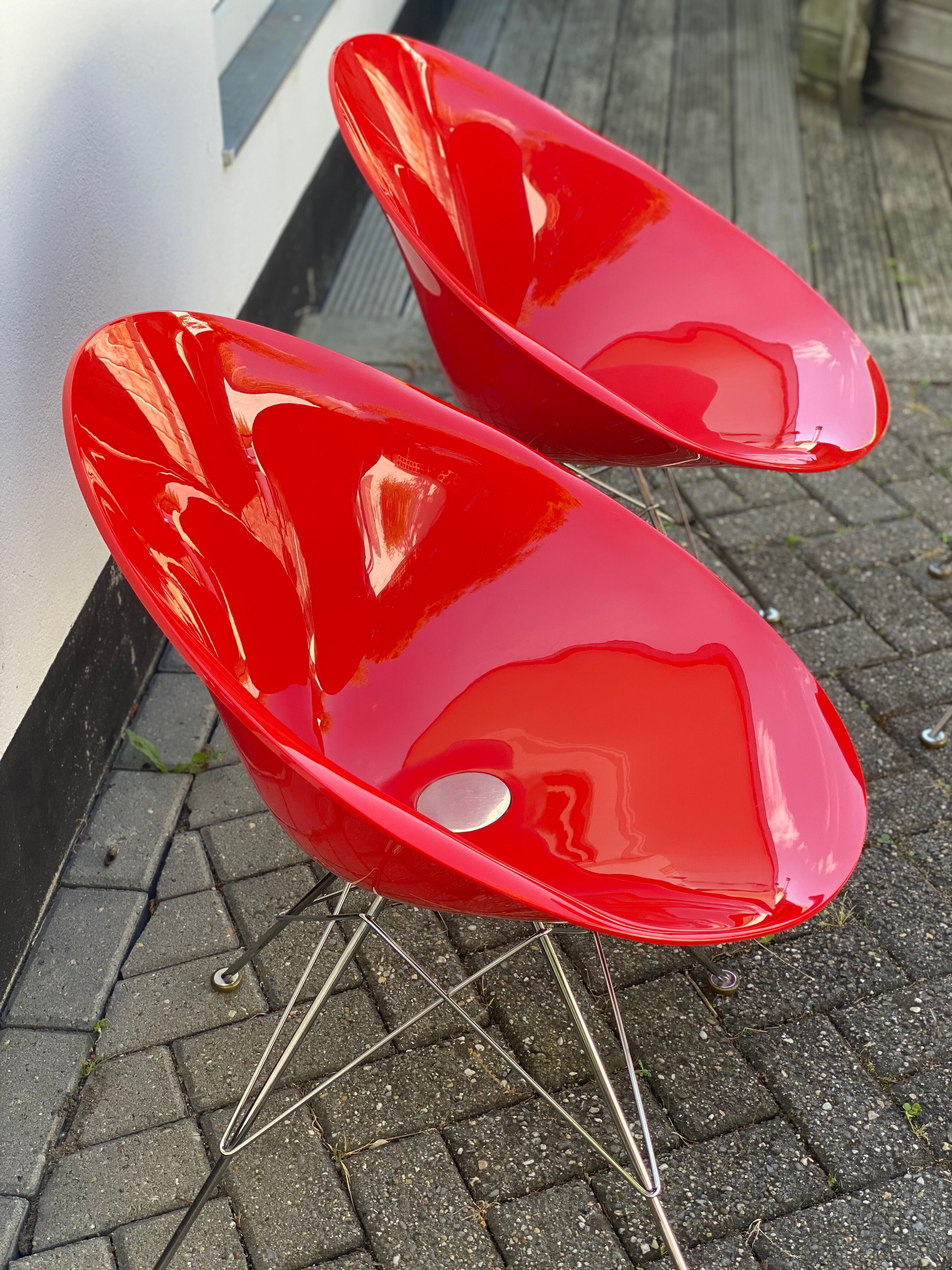 Eros chair with wire base by Philippe Starck, Kartell