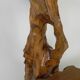 Plant table with 2 shelves, vintage wooden sculpture, USA 1950s