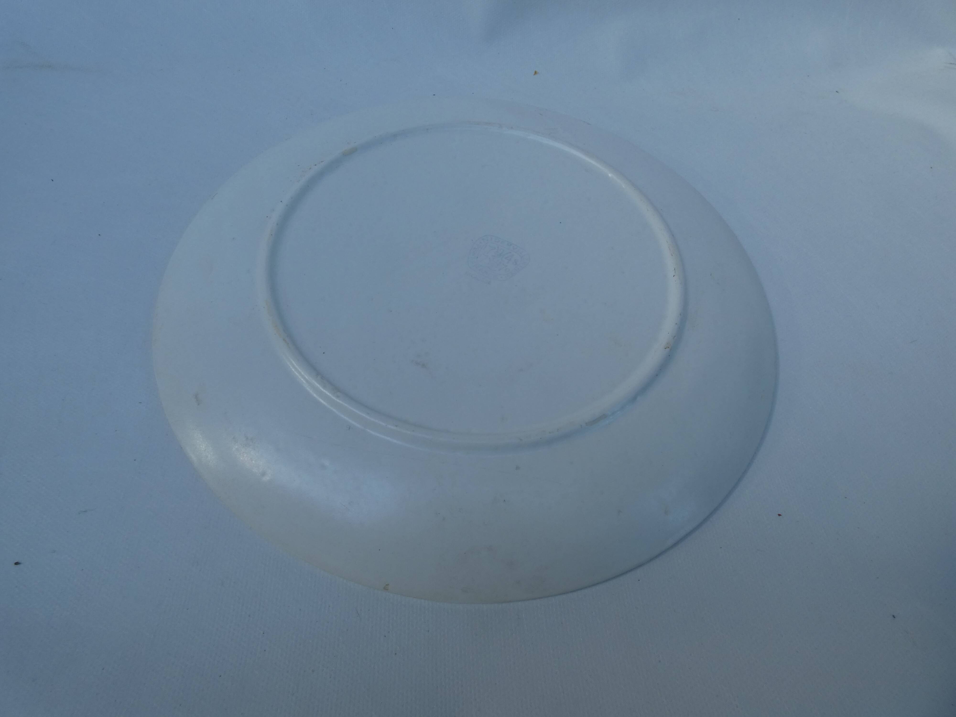 Turquoise ceramic oyster plate signed Niderviller model moss 1950 1960