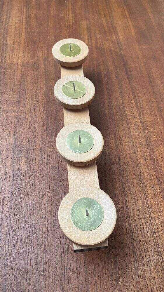 Mid-century wooden candlestick, 1960s