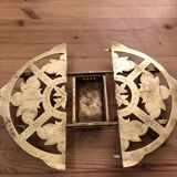 Old copper trifle with candle holder