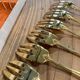 Set of 6 golden dessert forks