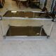 Table basse en verre et chrome 1970