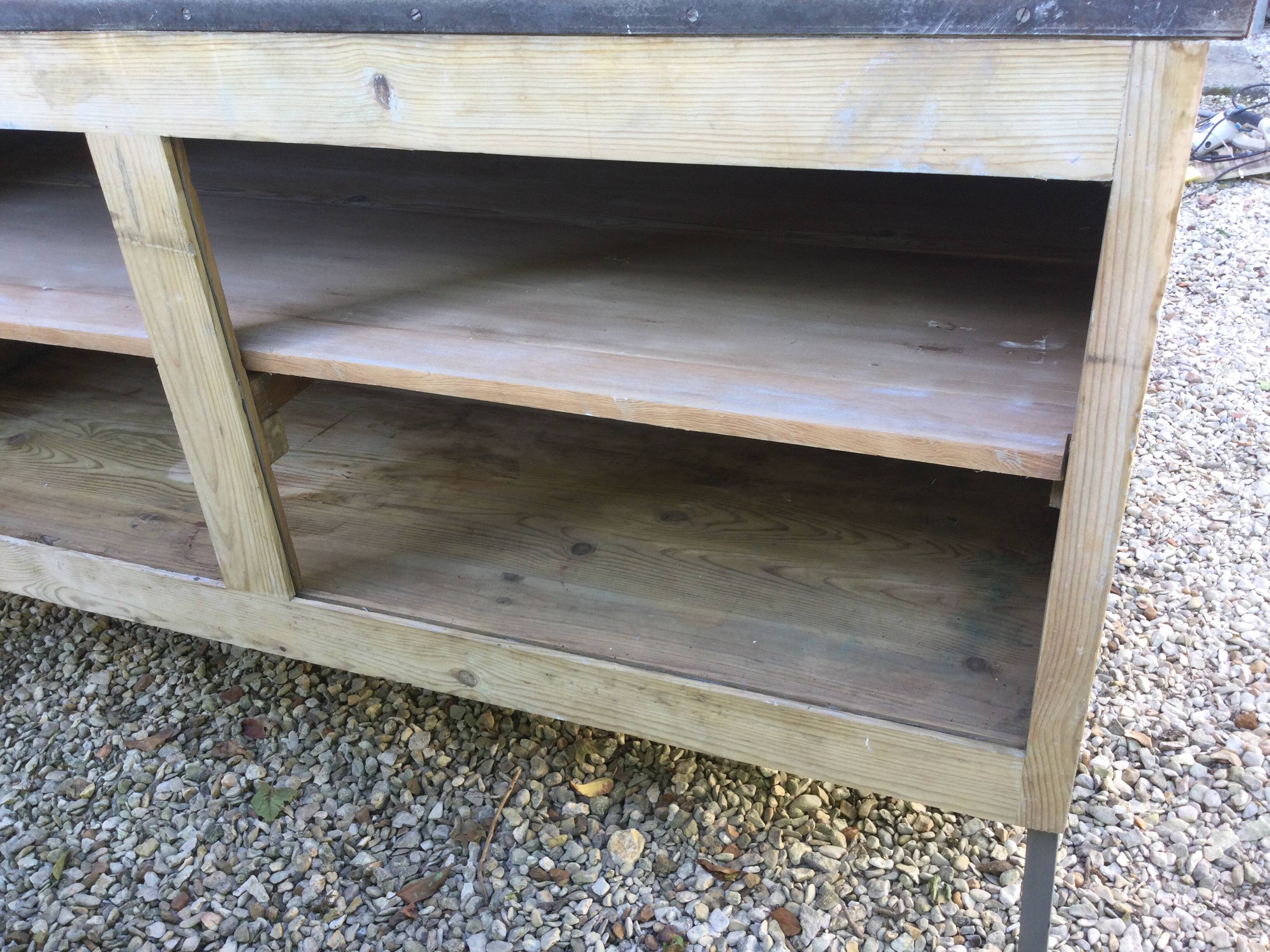 Antique workshop cabinet with sliding doors