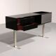 Stunning Willy Rizzo bar / sideboard in black & stainless steel, Italy 1969