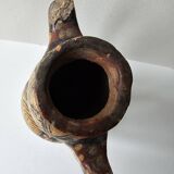 Kabyle Algerian pottery oil jar with polychrome geometric decorations