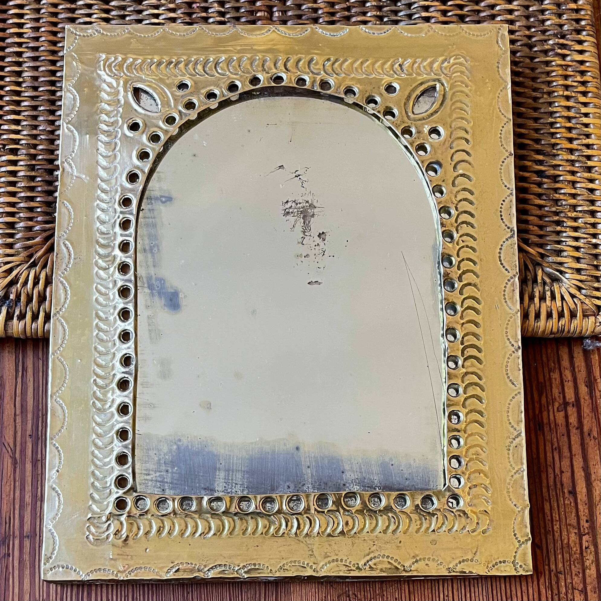 Moroccan brass mirror