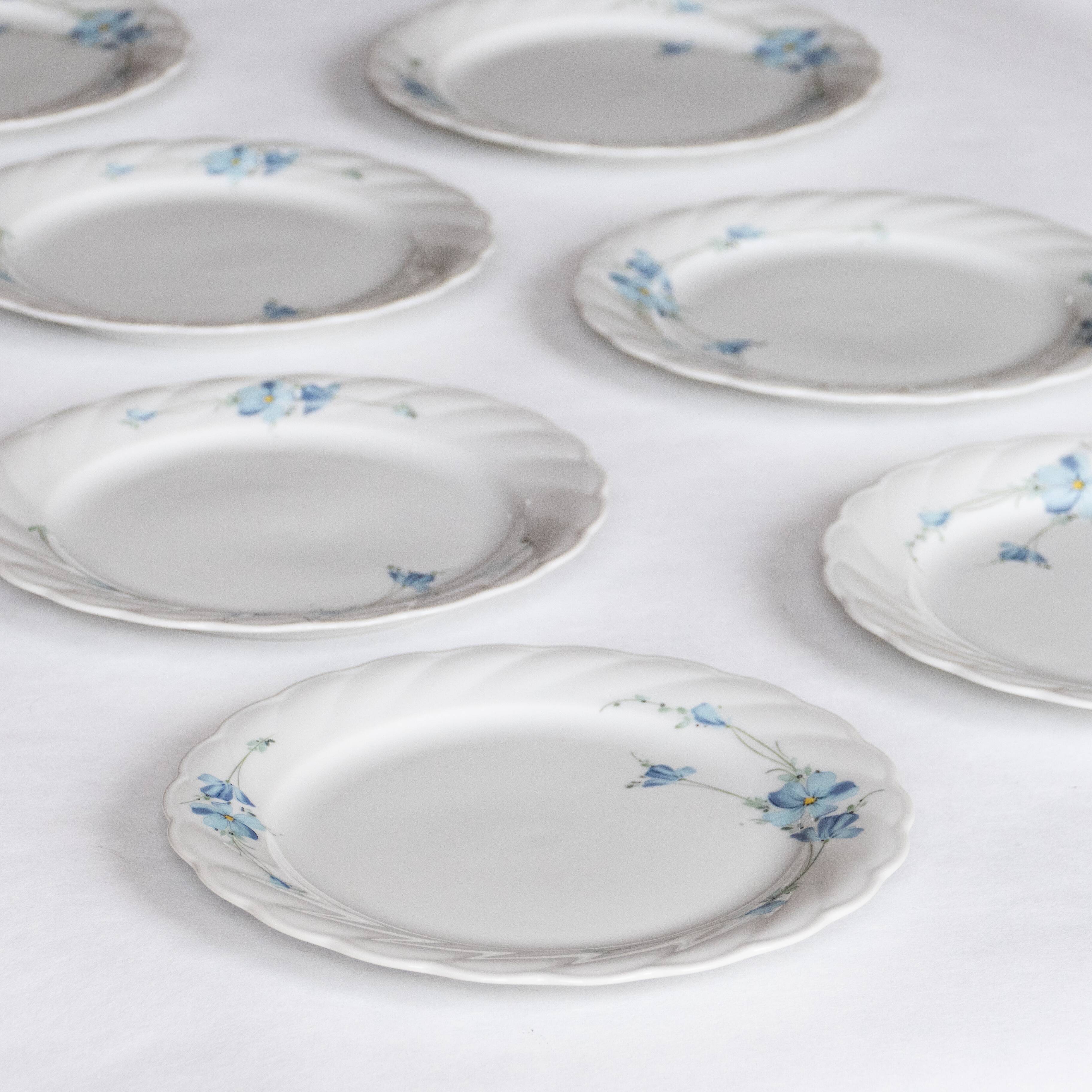 6 Bavarian porcelain plates blueberry model