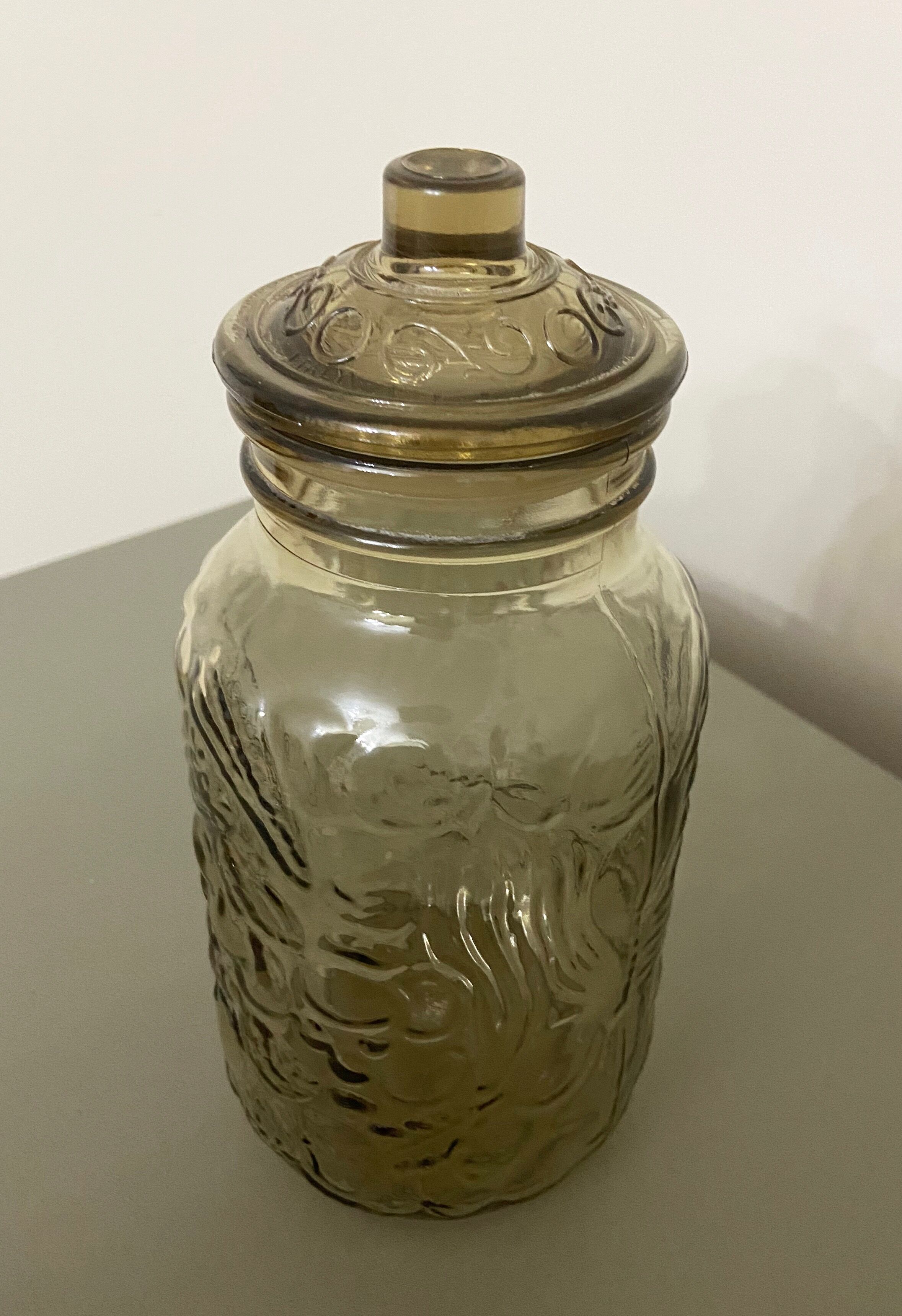 Vintage smoked glass jar