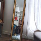 Rectangular mirror with beaded threads 35x128cm