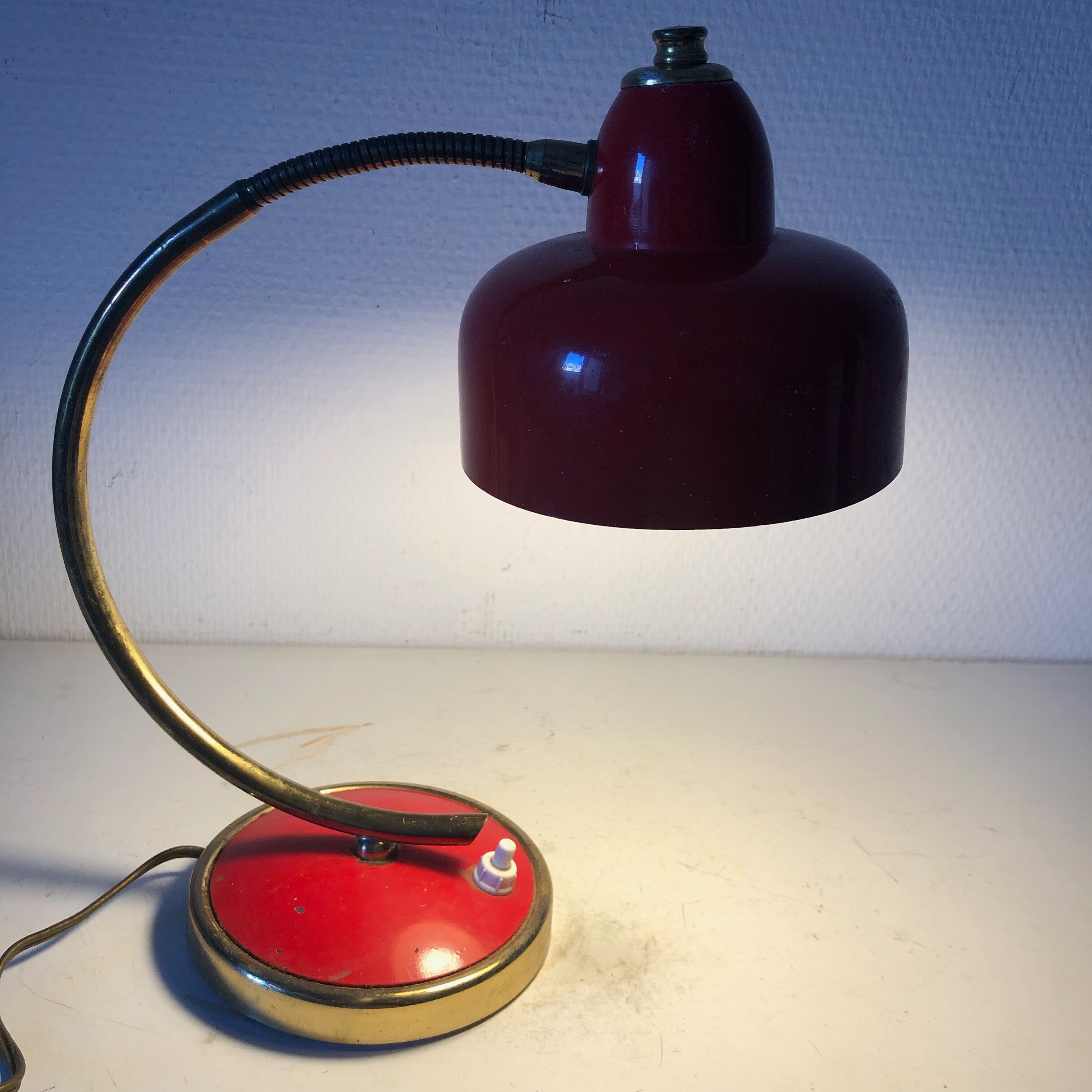 Vintage devil red disderot lamp 1950 28cm